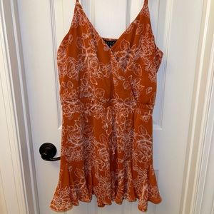 Burnt orange floral romper